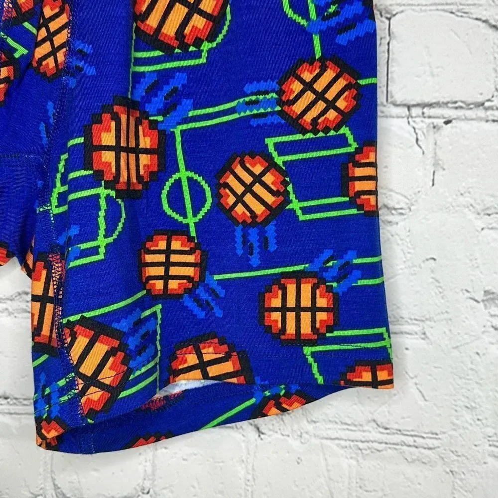 Meundies Men’s Pixelated Basketball Blue‎ Boxer Briefs size Medium New no tags